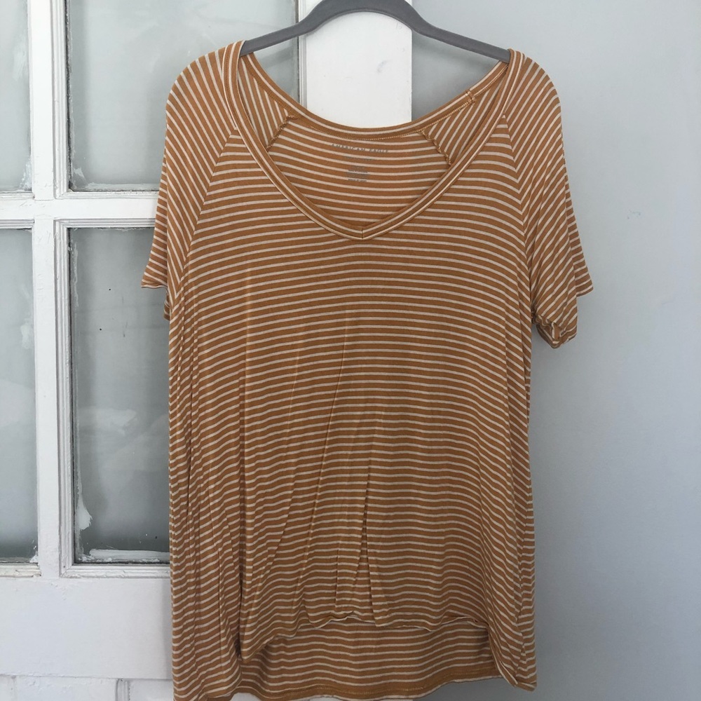 American Eagle Yellow Striped T-Shirt